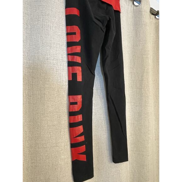 Victoria's Secret PINK Activewear Pants Black/Red Leggings Yoga Size Xsmall - Picture 4 of 6
